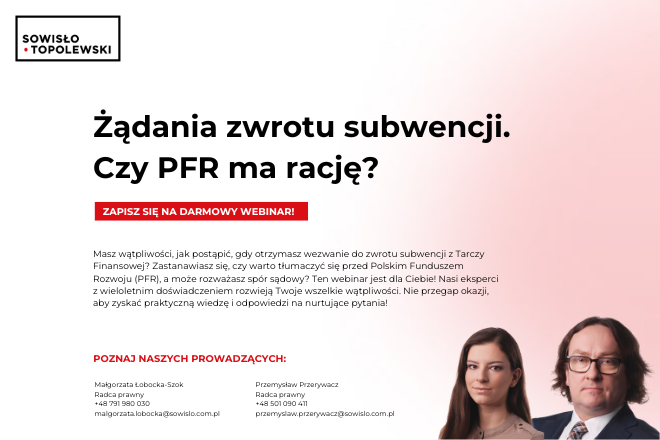 żądania zwrotu subwencji webinar