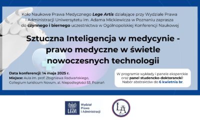 Weźmiemy udział w konferencji „Sztuczna inteligencja w medycynie – prawo medyczne w świetle…