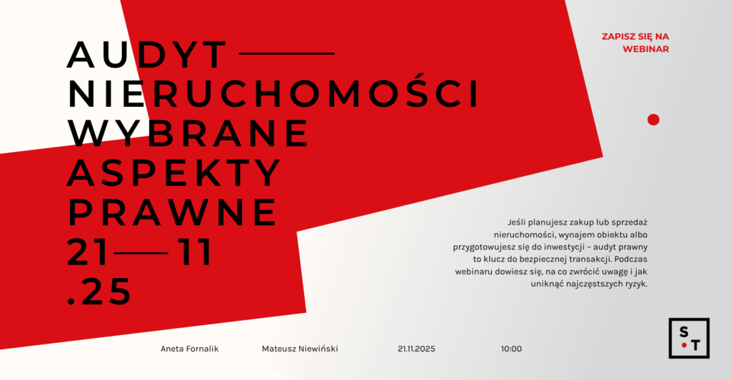 Audyt nieruchomości - wybrane aspekty prawne | webinar